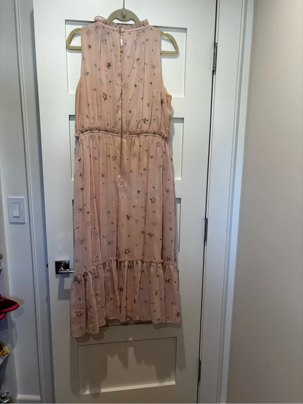 Kate Spade Blush Pink Star Embroidered Maxi Dress size 12